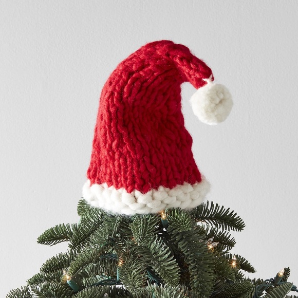 Pottery Barn Kids Knit Santa Claus Hat Tree Topper - Picture 2 of 16